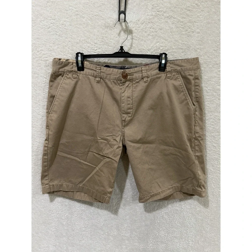 Barbour Shorts Mens 40 Khaki Flat Front Cotton 9.5